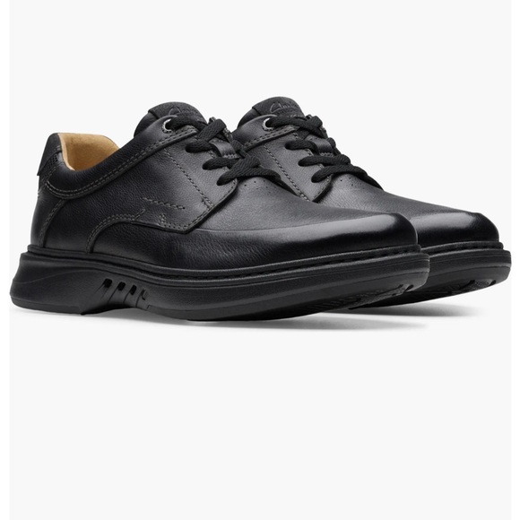 NWT Clarks Un Briley Black Leather Lace Oxford Shoes Size 11.5